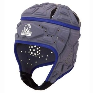 Rhino Rugby Elite‎ Scrum Cap Head Guard in Gray/Blue - Size Medium